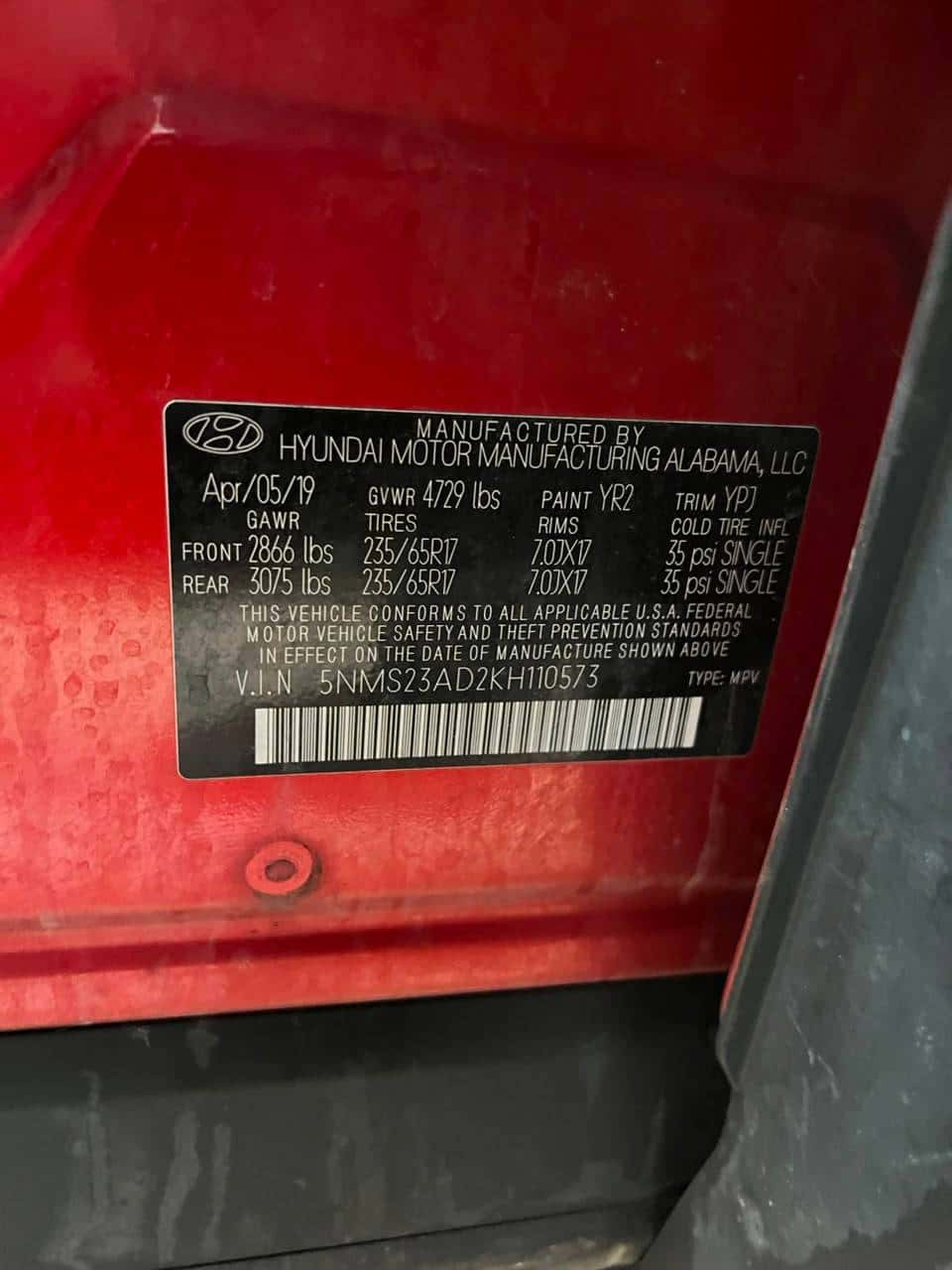 HYUNDAI SANTA FE 2019 thumbnail 6