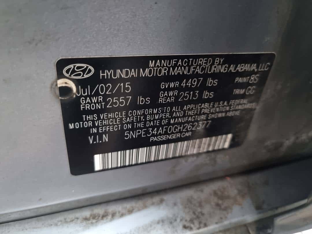 HYUNDAI SONATA 2016 thumbnail 7