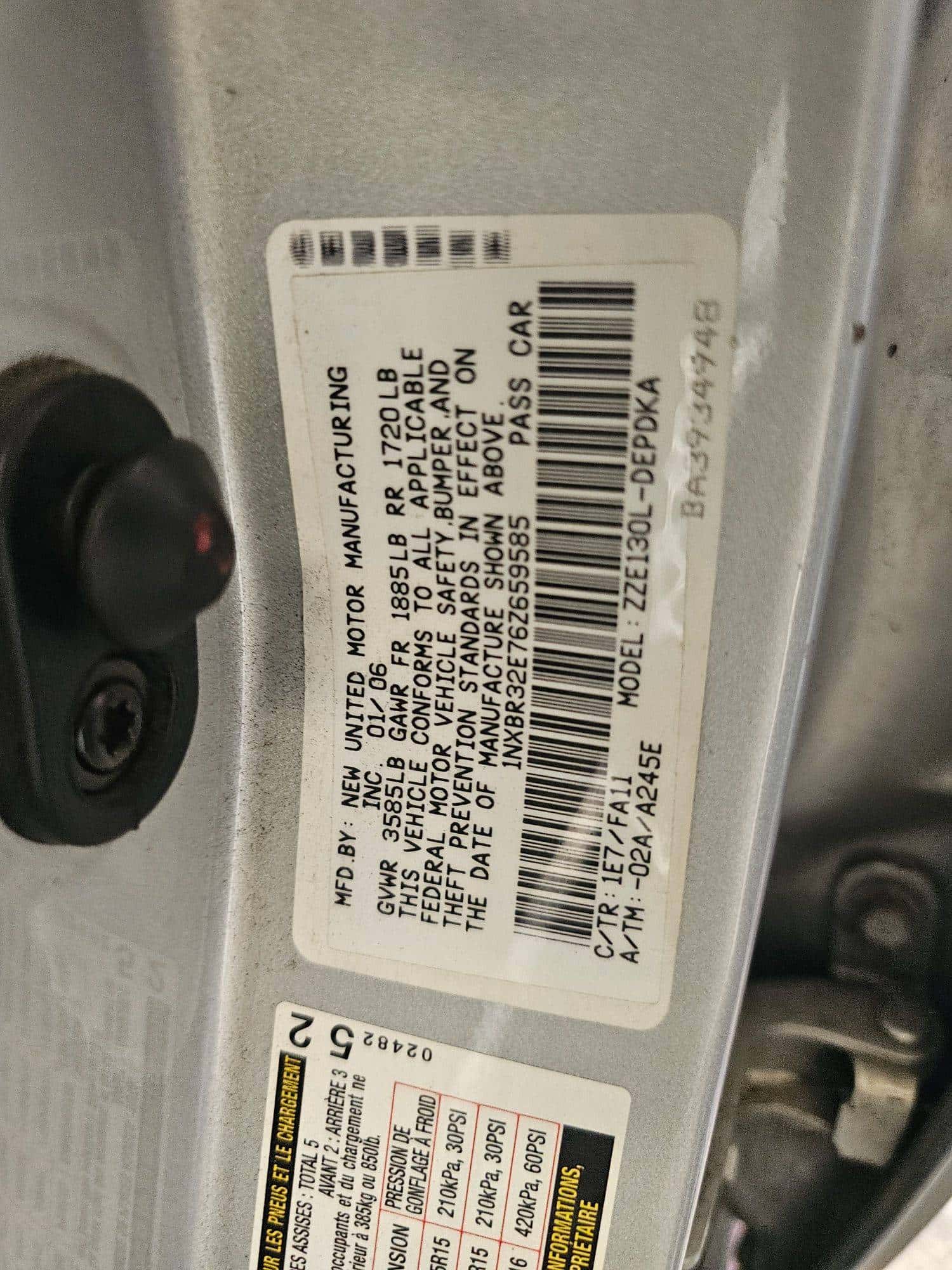 TOYOTA COROLLA 2006 thumbnail 6