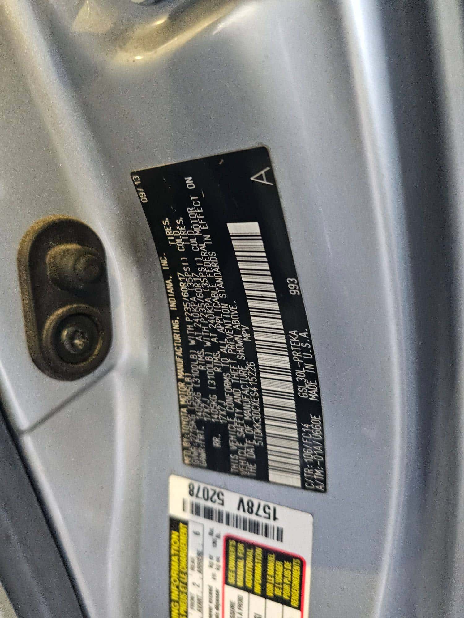 TOYOTA SIENNA 2014 thumbnail 7