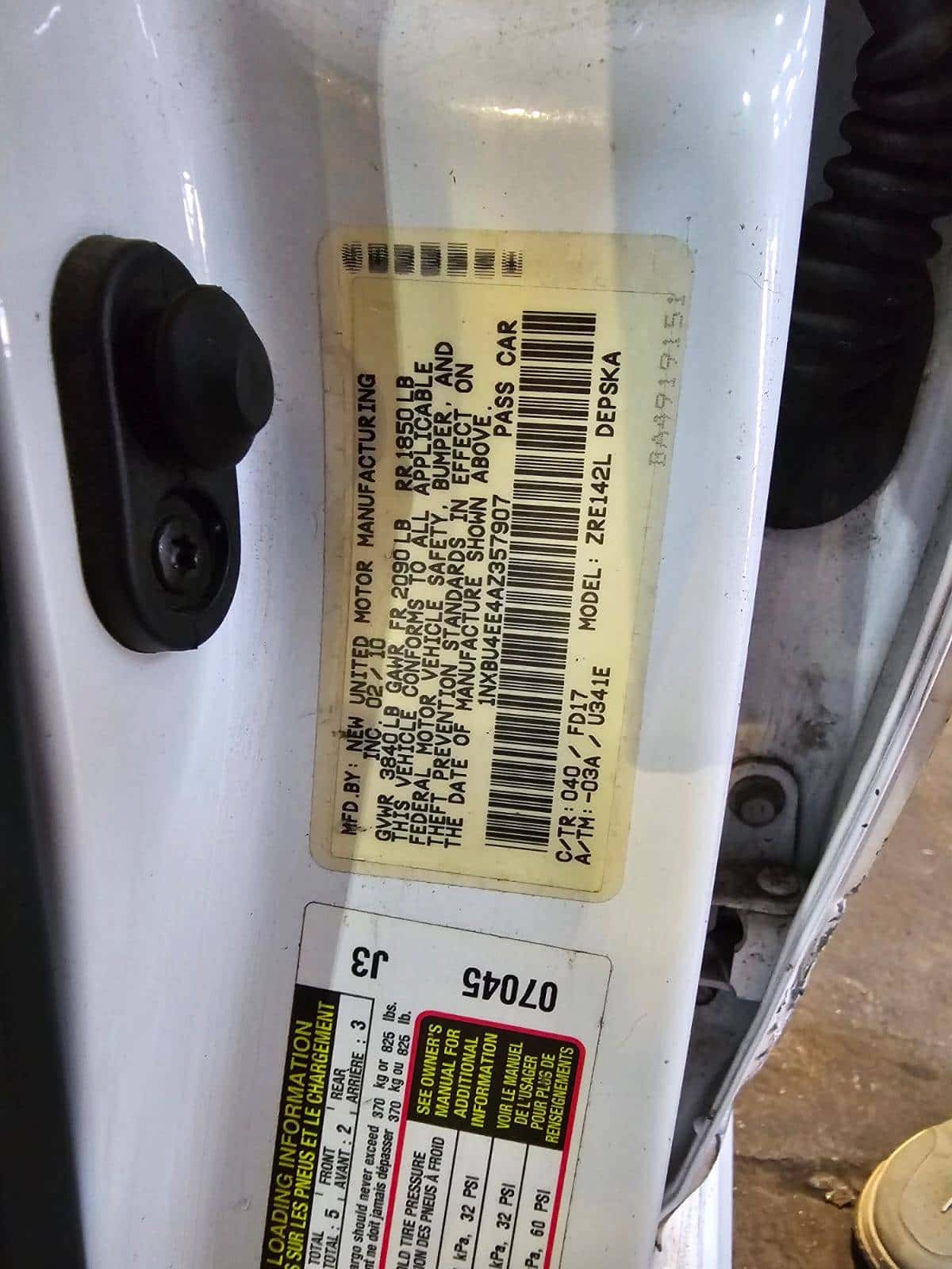 TOYOTA COROLLA 2010 thumbnail 7