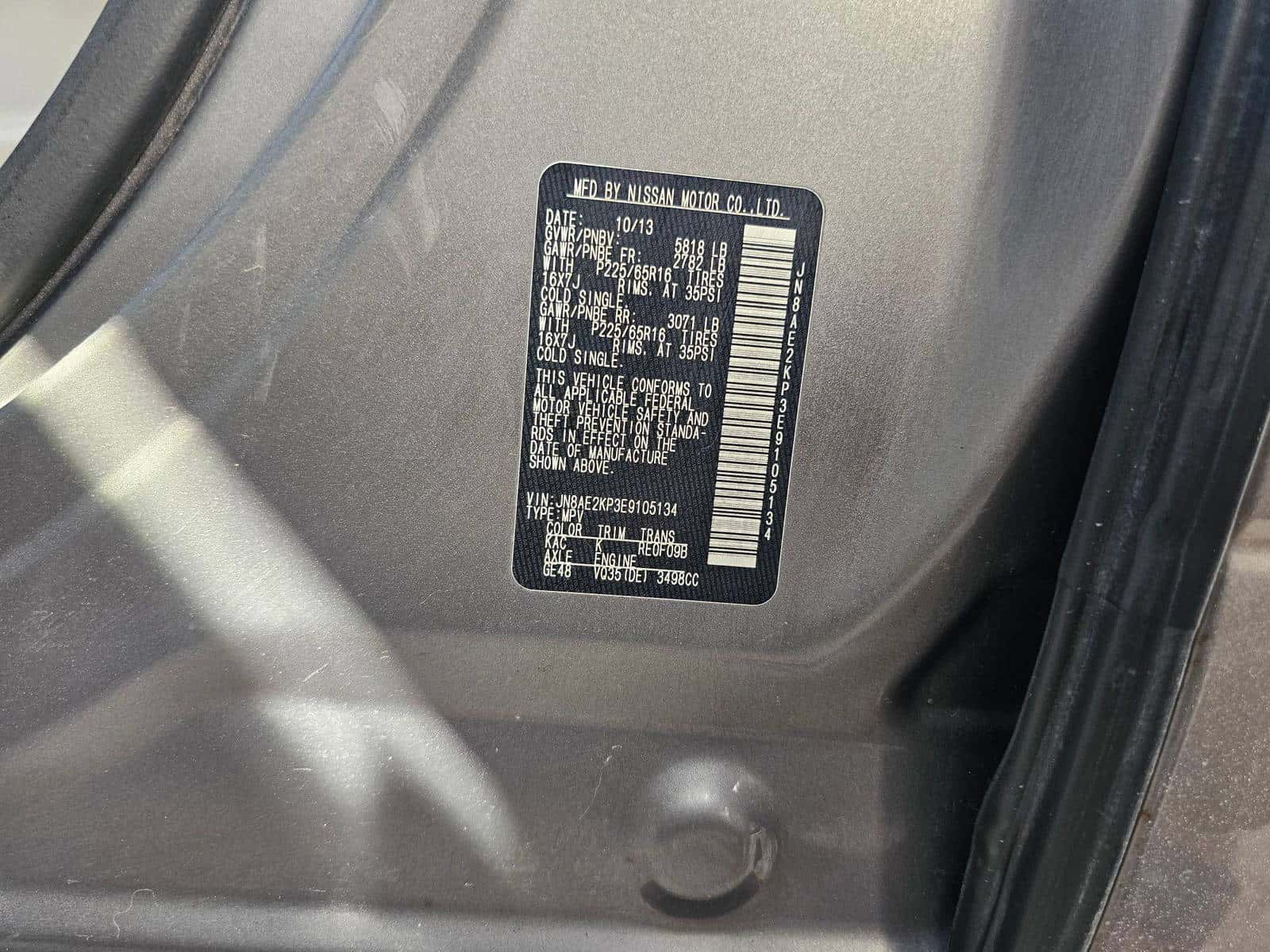 NISSAN QUEST 2014 thumbnail 6