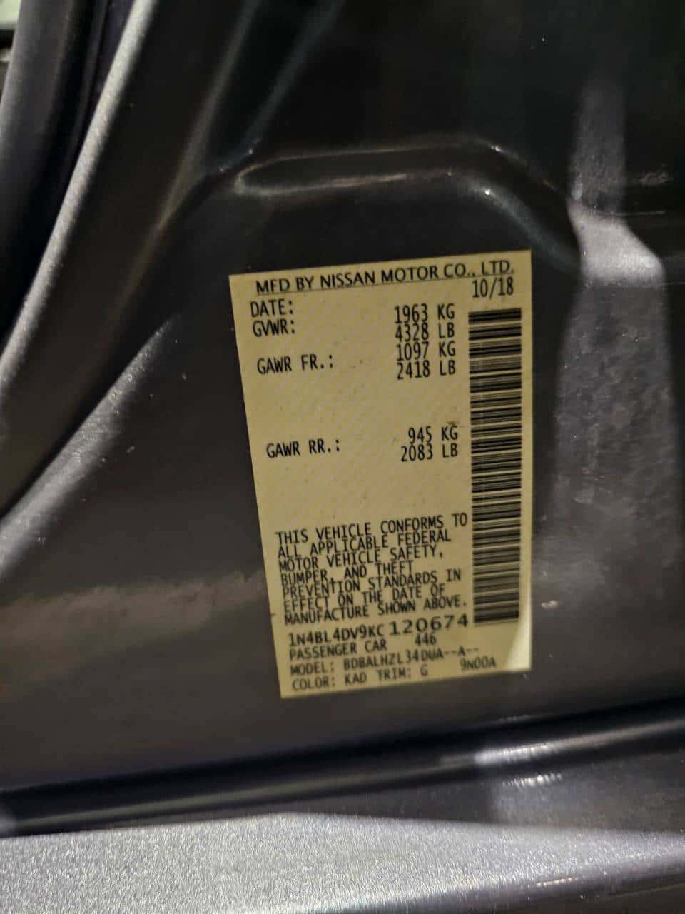 Nissan Altima 2019 thumbnail 4