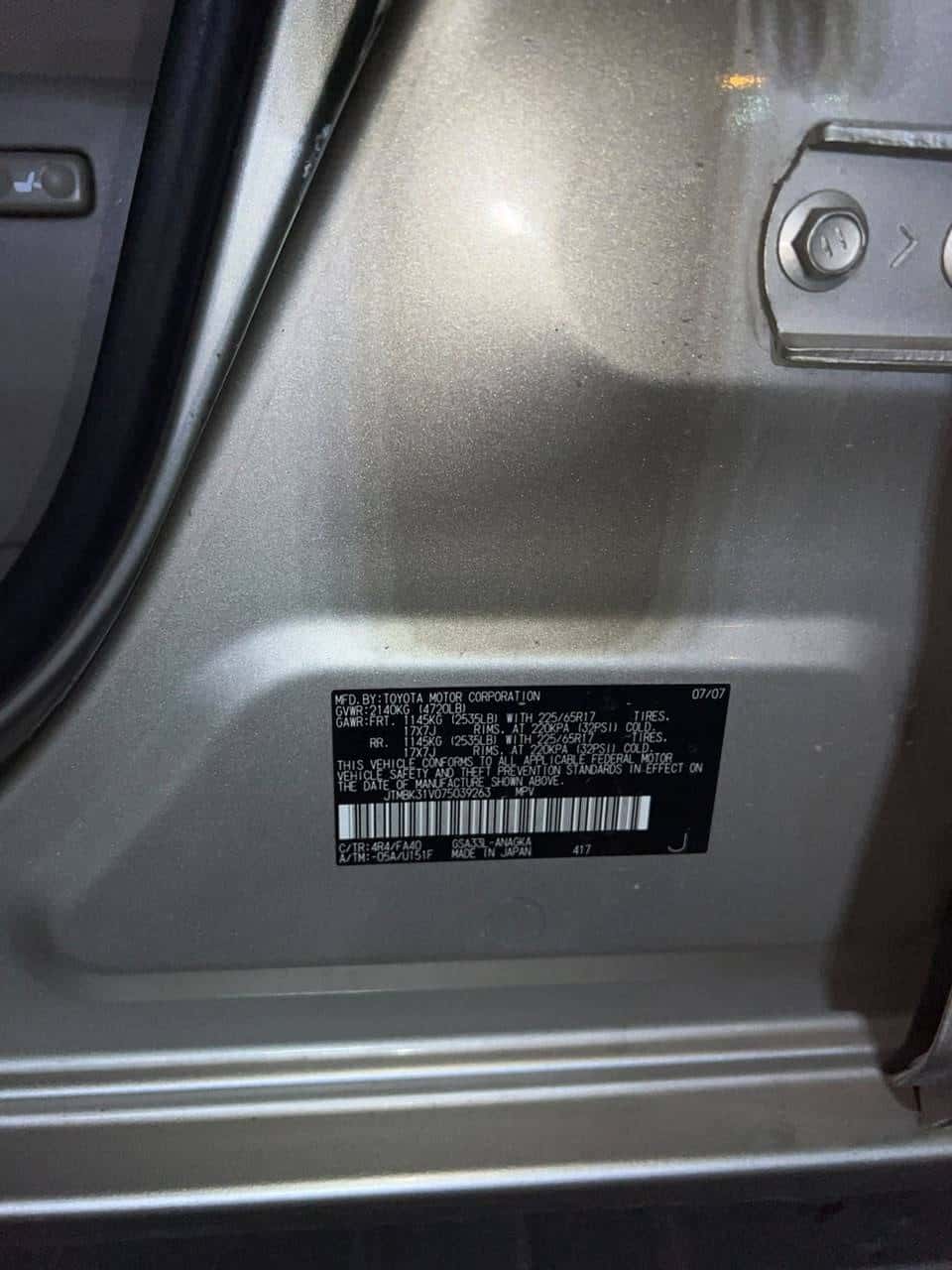 Toyota RAV4 2007 thumbnail 2