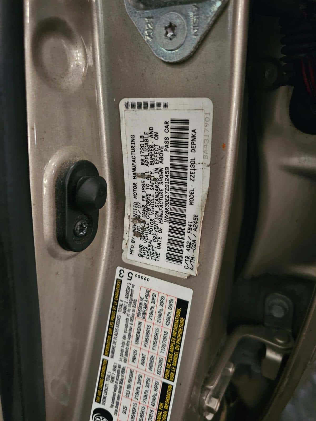 Toyota Corolla 2007 thumbnail 6