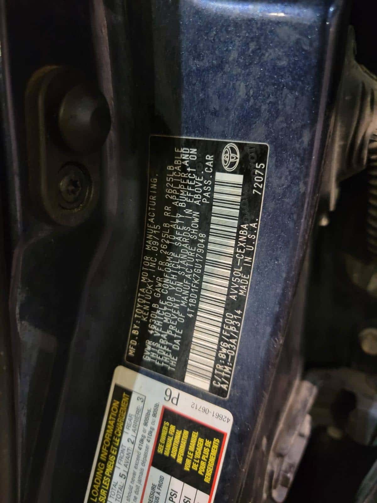 TOYOTA CAMRY 2016 thumbnail 6