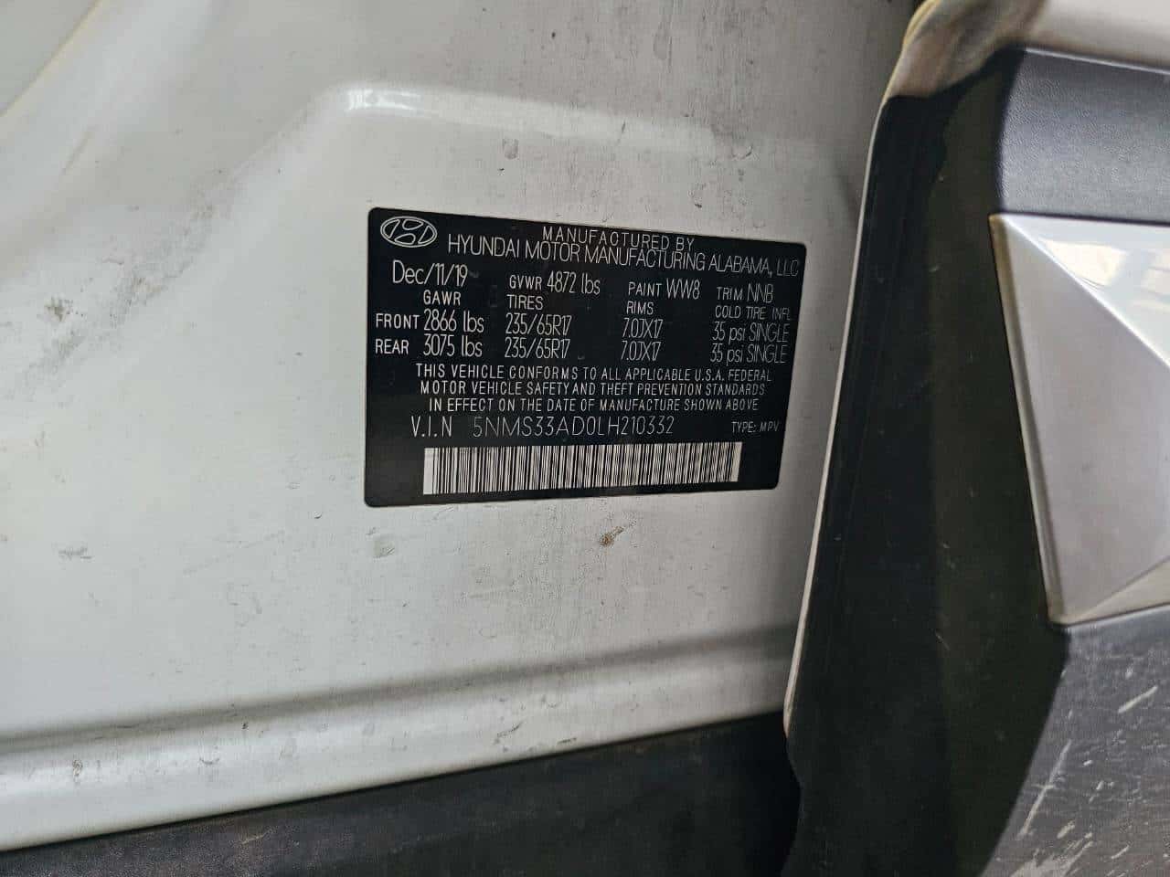 HYUNDAI SANTA FE 2020 thumbnail 7
