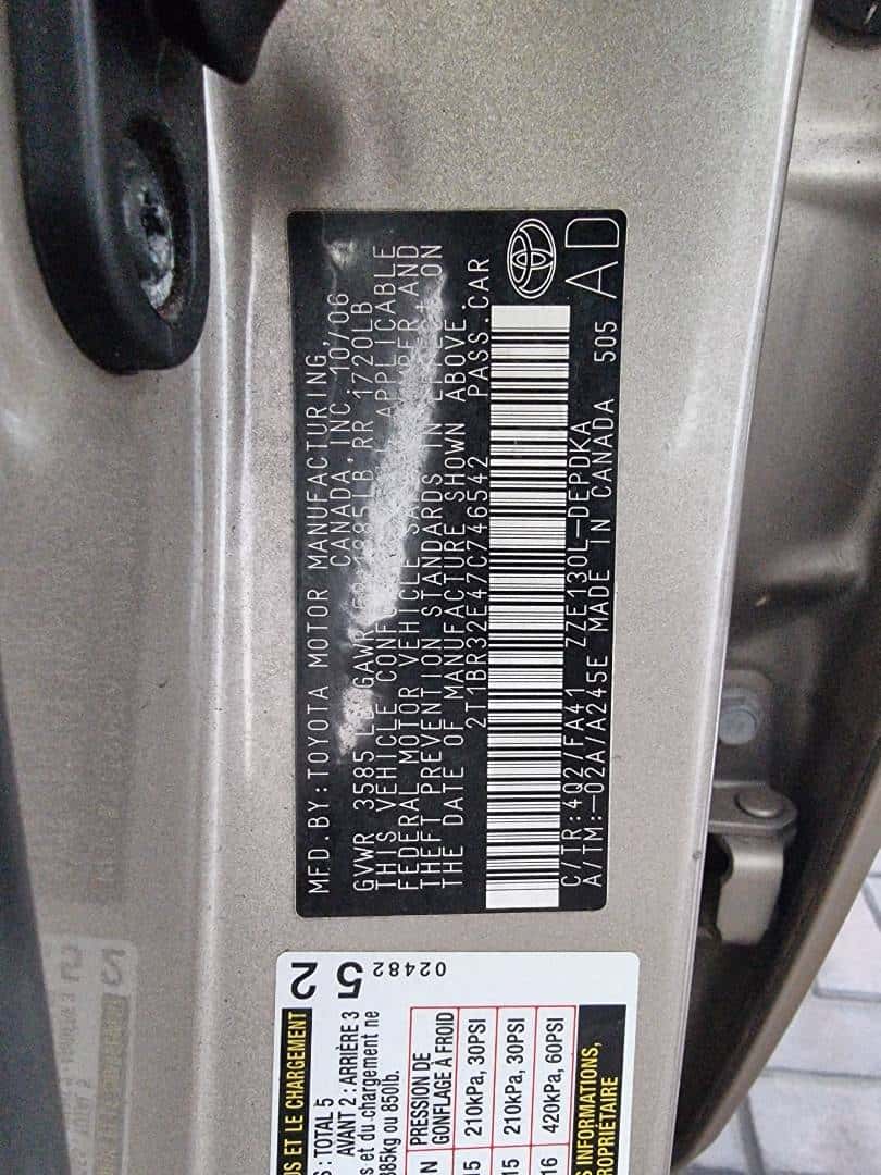 TOYOTA COROLLA 2007 thumbnail 7