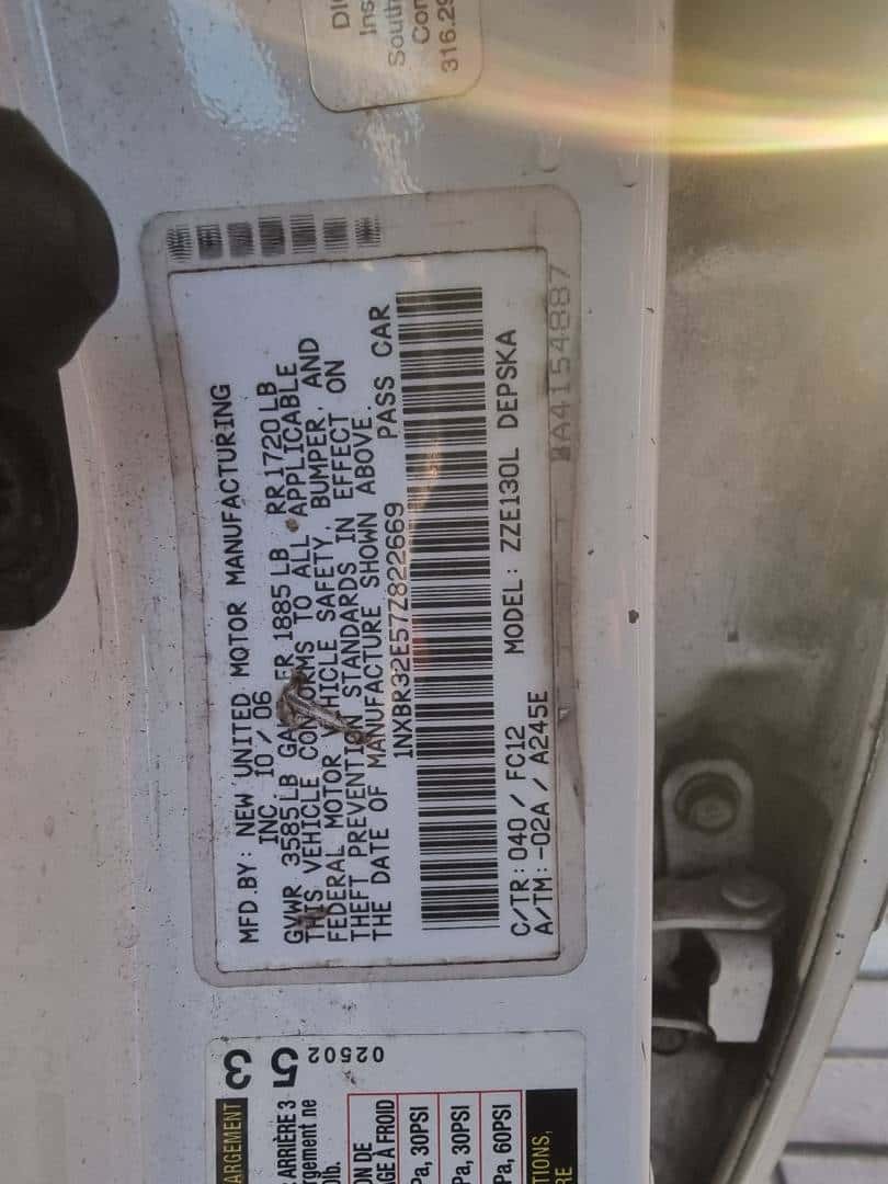 TOYOTA COROLLA 2007 thumbnail 7