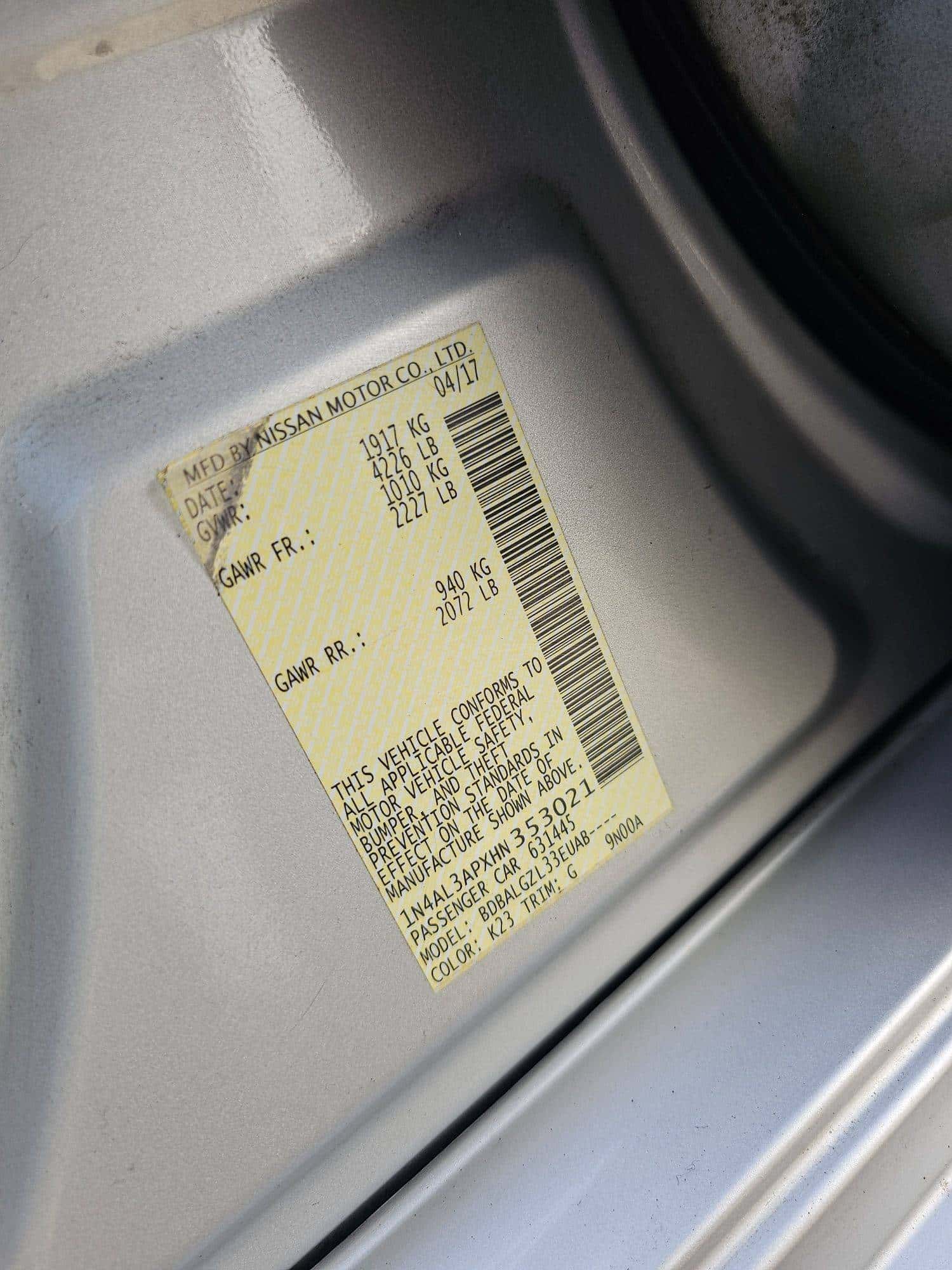 NISSAN ALTIMA 2017 thumbnail 7