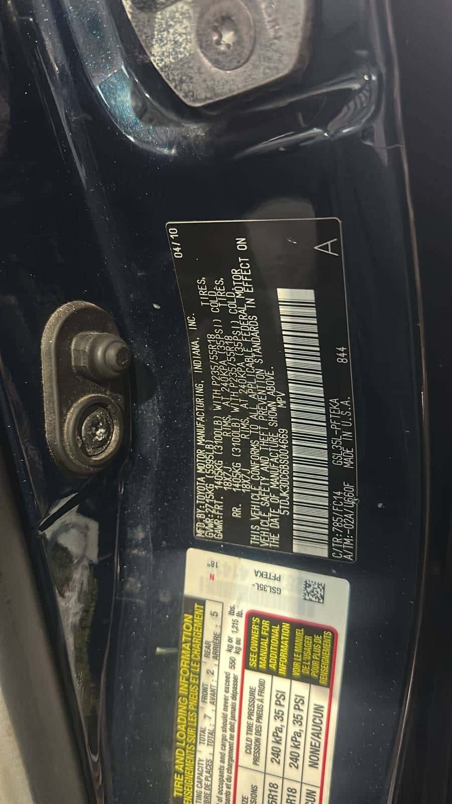 Toyota Sienna 2011 thumbnail 7