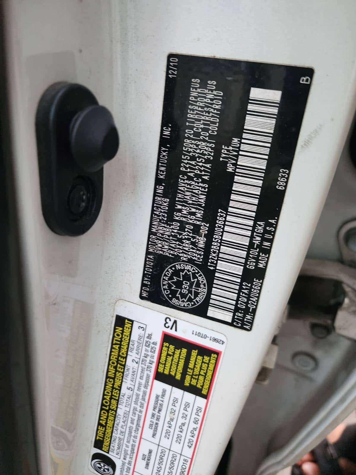 TOYOTA VENZA 2011 thumbnail 6