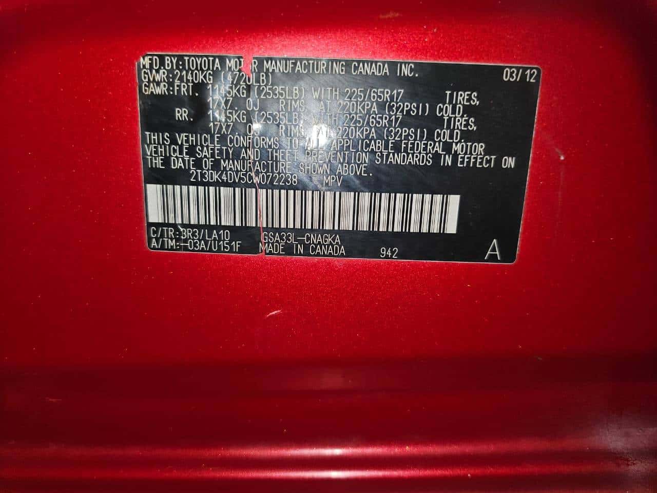 TOYOTA RAV4 2012 thumbnail 6