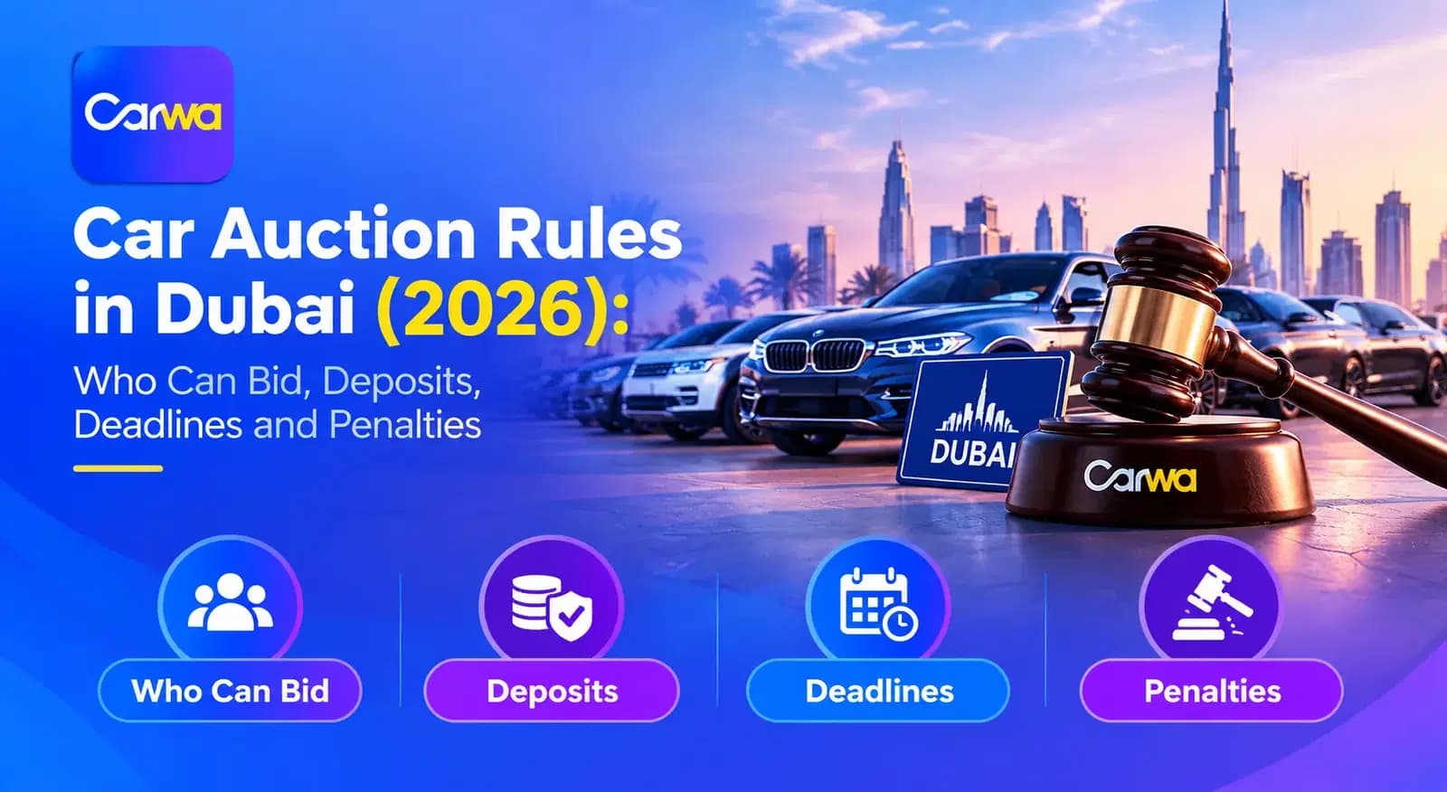 Car Auction Rules in Dubai (2026): Who Can Bid, Deposits, Deadlines and Penalties Car Auction Rules in Dubai (2026): Who Can Bid, Deposits, Deadlines and Penalties